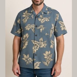 Island Blue Men's Floral Short Sleeve Shirt - XL